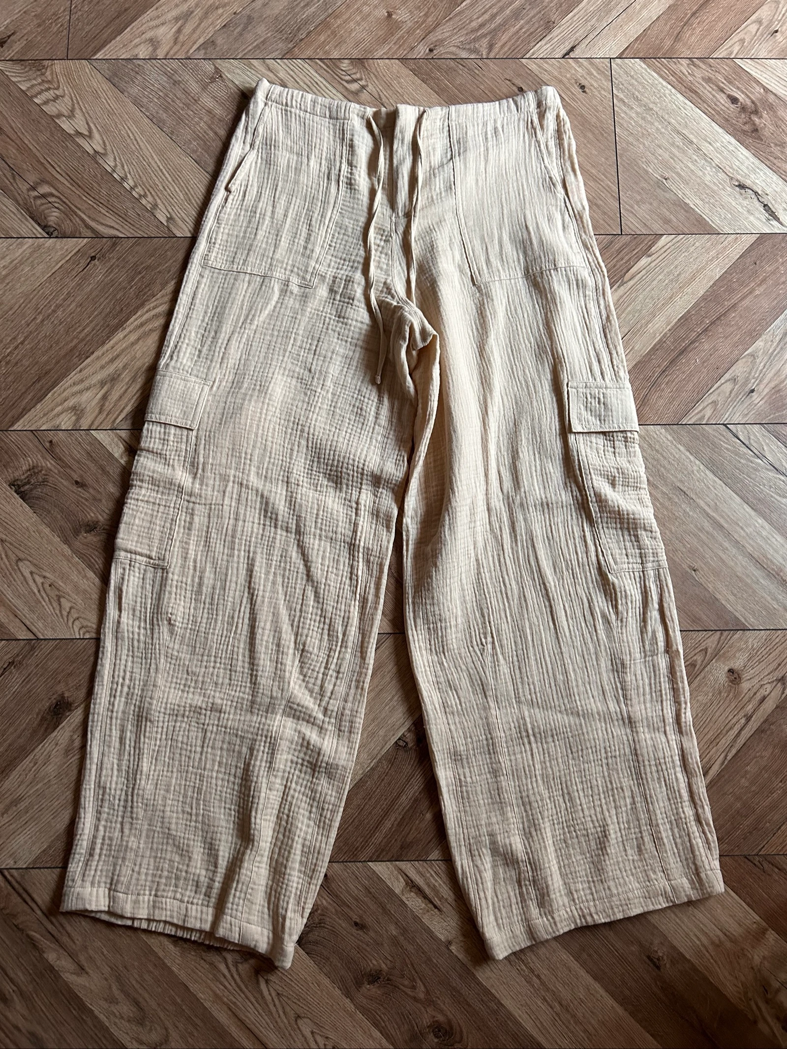 Pantalon Cargo en Gaze de Coton Jennyfer – Taille 36 / S (Beige clair)